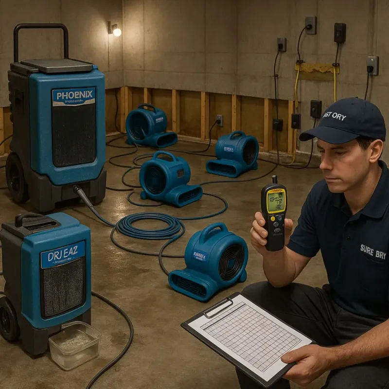 Structural Drying and Dehumidification process in Gap, PA